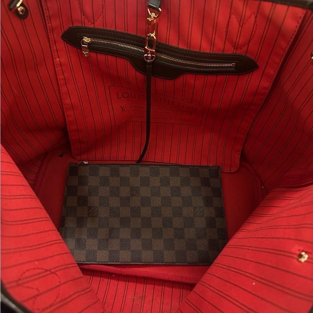Louis Vuitton 2018 Damier Ebene Neverfull MM w Pouch (JD0138) - Picture 4 of 7
